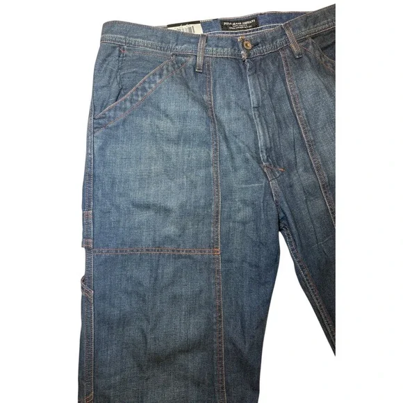 Polo Jeans Co Ralph Lauren Double Knee Sum Jean Men's 36x32 Blue Denim